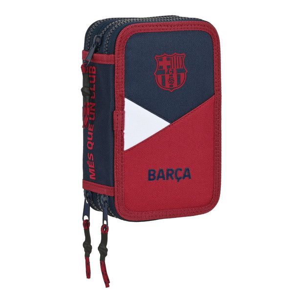 Triple Pencil Case F.C. Barcelona Corporativa Blue Maroon (12.5 x 20.5 x 6 cm) (41 Pieces)