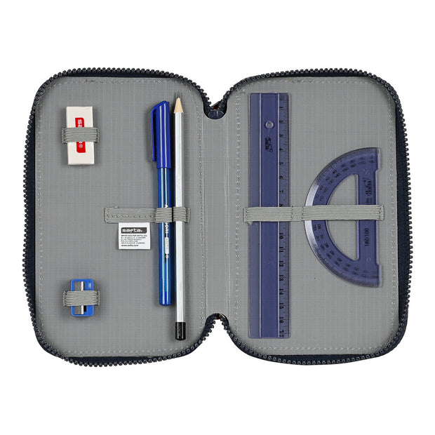 Triple Pencil Case F.C. Barcelona Corporativa Blue Maroon (12.5 x 20.5 x 6 cm) (41 Pieces)