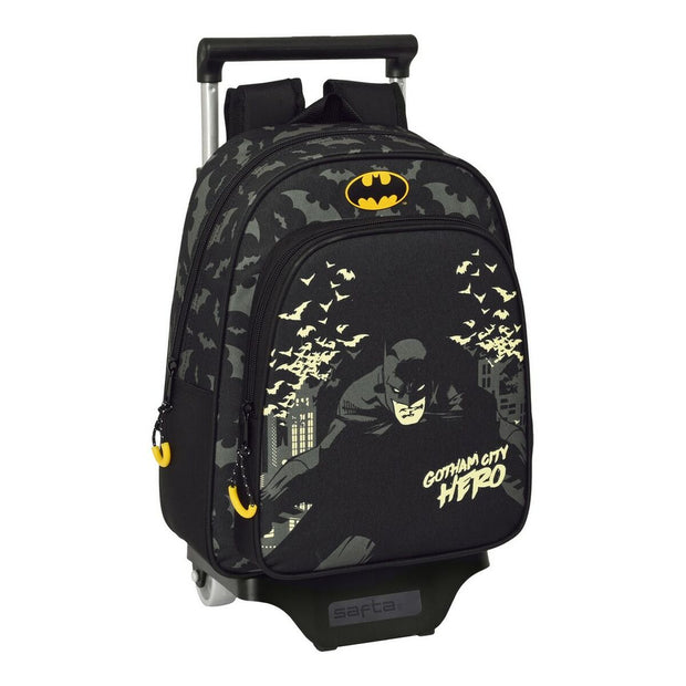 School Rucksack with Wheels Batman Hero Black (27 x 33 x 10 cm)