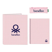 Stationery Set Benetton Vichy 3 Pieces