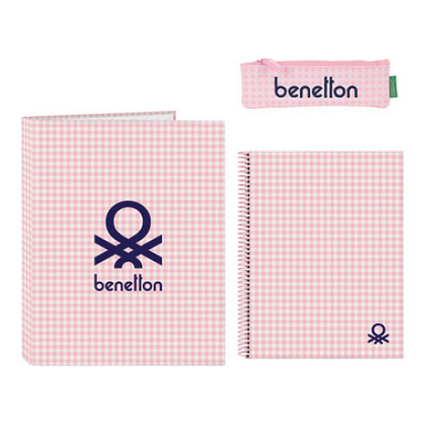 Stationery Set Benetton Vichy 3 Pieces
