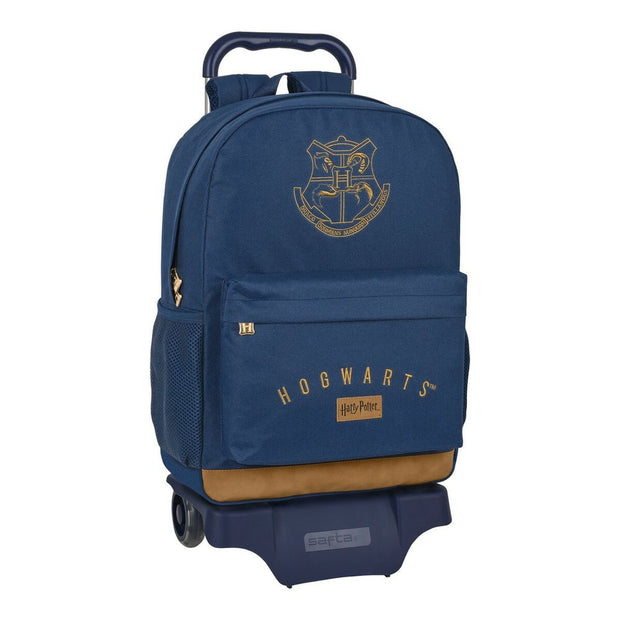 School Rucksack with Wheels Harry Potter Magical Brown Navy Blue (30 x 43 x 14 cm)