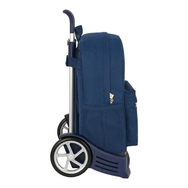 School Rucksack with Wheels Harry Potter Magical Brown Navy Blue (32 x 43 x 14 cm)