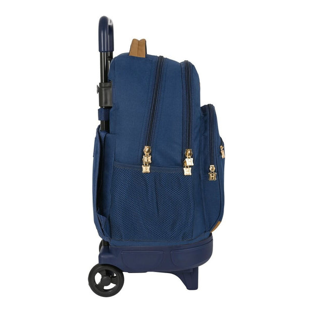 School Rucksack with Wheels Harry Potter Magical Brown Navy Blue (33 x 45 x 22 cm)