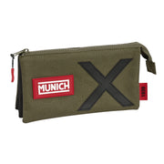 Triple Carry-all Munich Class Black Military green (22 x 12 x 3 cm)