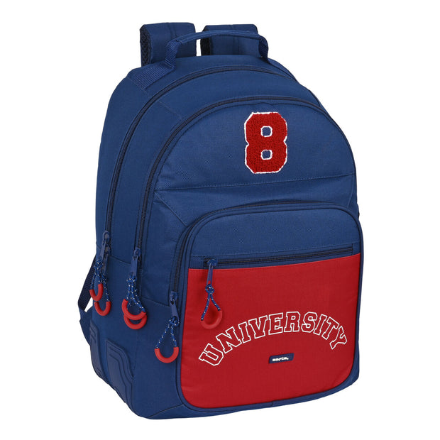 School Bag Safta University Red Navy Blue (32 x 42 x 15 cm)