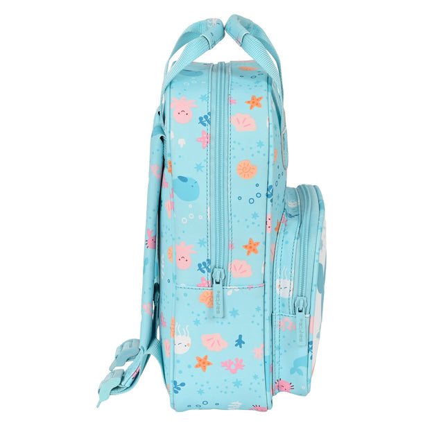 School Bag Safta Ballenita White Light Blue (20 x 28 x 8 cm)