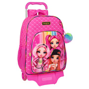 School Rucksack with Wheels Rainbow High Fuchsia (33 x 42 x 14 cm)