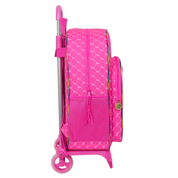 School Rucksack with Wheels Rainbow High Fuchsia (33 x 42 x 14 cm)