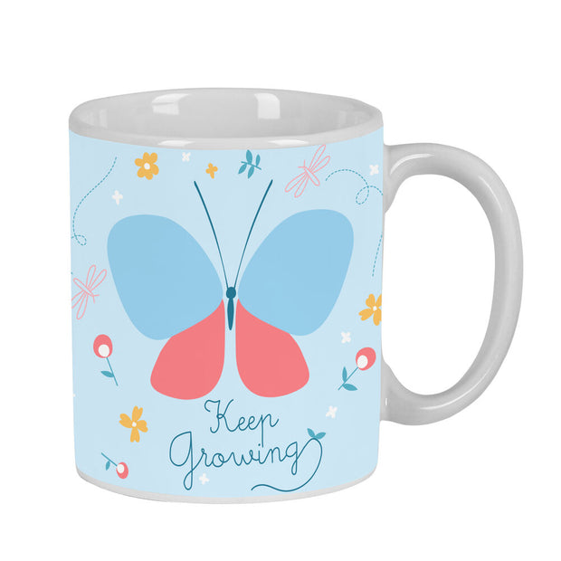 Henkelbecher BlackFit8 Mariposa aus Keramik Hellblau (350 ml)
