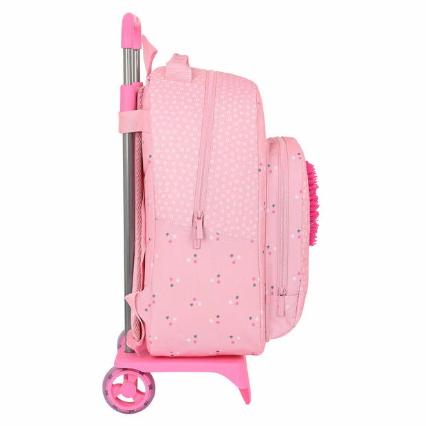 School Rucksack with Wheels Safta Love Yourself Pink (32 x 42 x 15 cm)