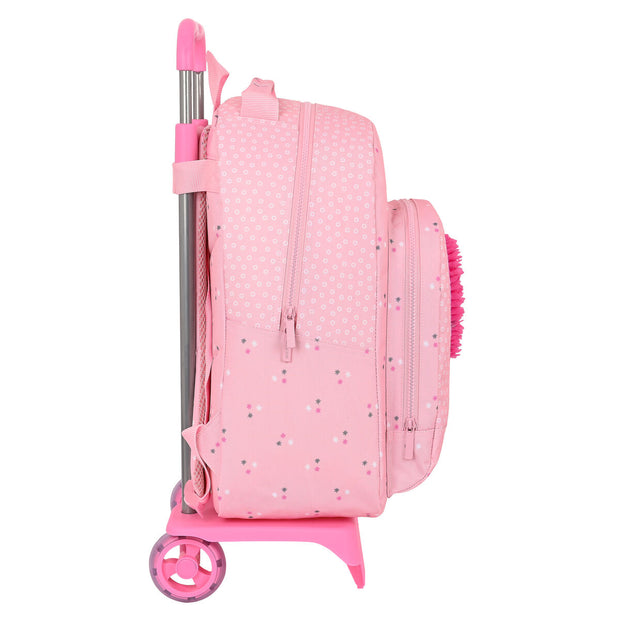 School Rucksack with Wheels Safta Love Yourself Pink (32 x 42 x 15 cm)