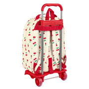 School Rucksack with Wheels Safta Cherry Beige (32 x 42 x 15 cm)