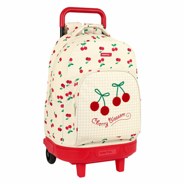 School Rucksack with Wheels Safta Cherry Beige (33 x 45 x 22 cm)