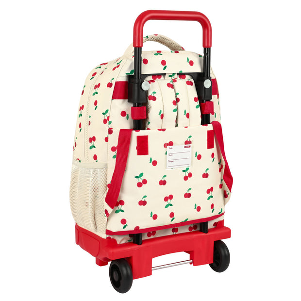 School Rucksack with Wheels Safta Cherry Beige (33 x 45 x 22 cm)