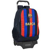 School Rucksack with Wheels F.C. Barcelona Maroon Navy Blue (32 x 44 x 16 cm)