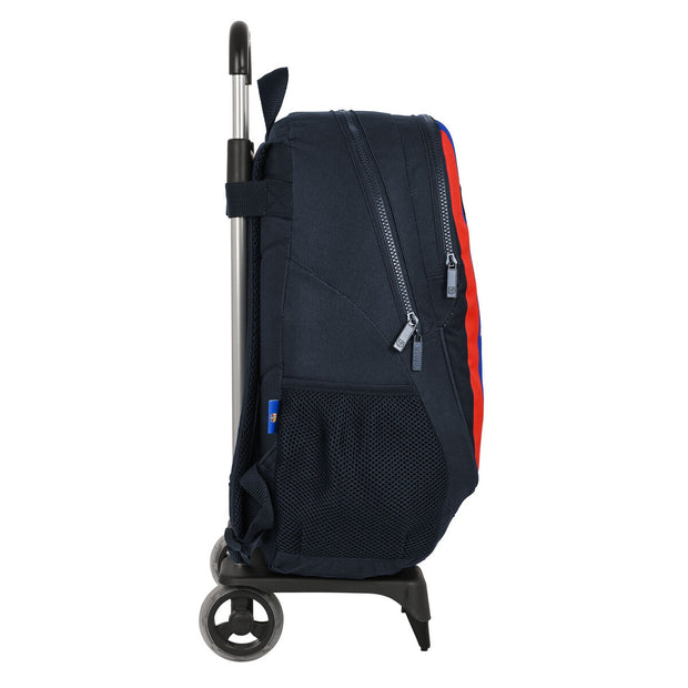 School Rucksack with Wheels F.C. Barcelona Maroon Navy Blue (32 x 44 x 16 cm)