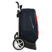 School Rucksack with Wheels F.C. Barcelona Maroon Navy Blue (32 x 44 x 16 cm)