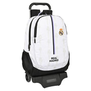 School Rucksack with Wheels Real Madrid C.F. Black White (32 x 44 x 16 cm)