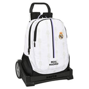School Rucksack with Wheels Real Madrid C.F. Black White (32 x 44 x 16 cm)