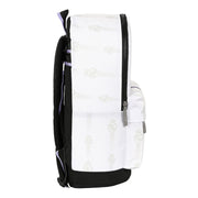 School Bag Real Madrid C.F. Black White (31 x 47 x 15 cm)
