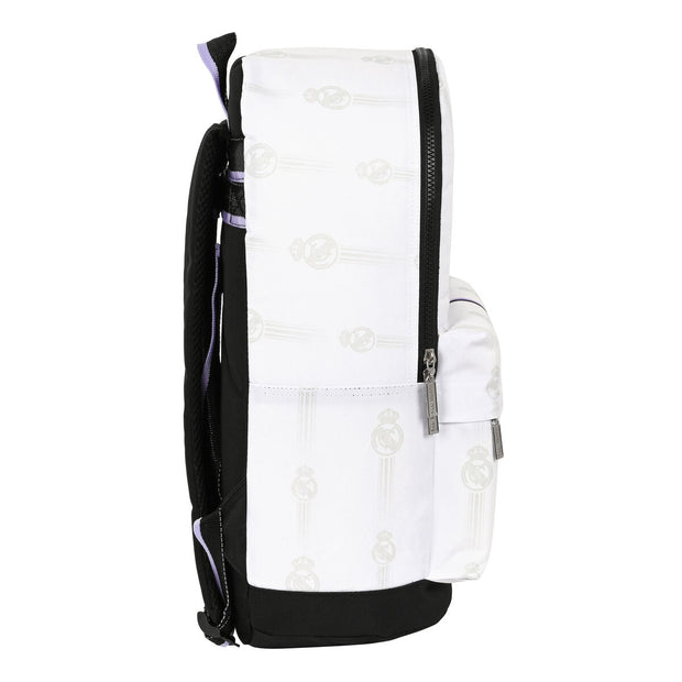 School Bag Real Madrid C.F. Black White (31 x 47 x 15 cm)