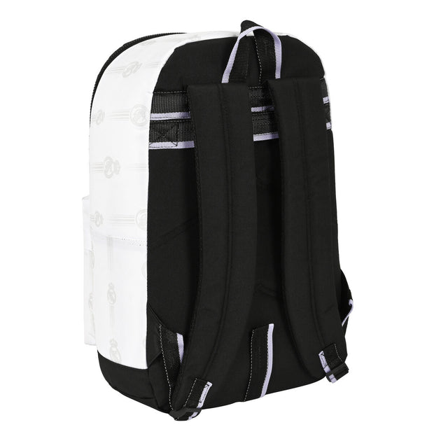 School Bag Real Madrid C.F. Black White (31 x 47 x 15 cm)