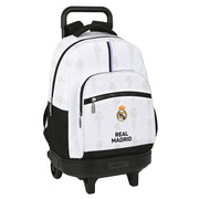 School Rucksack with Wheels Real Madrid C.F. Black White (33 x 45 x 22 cm)