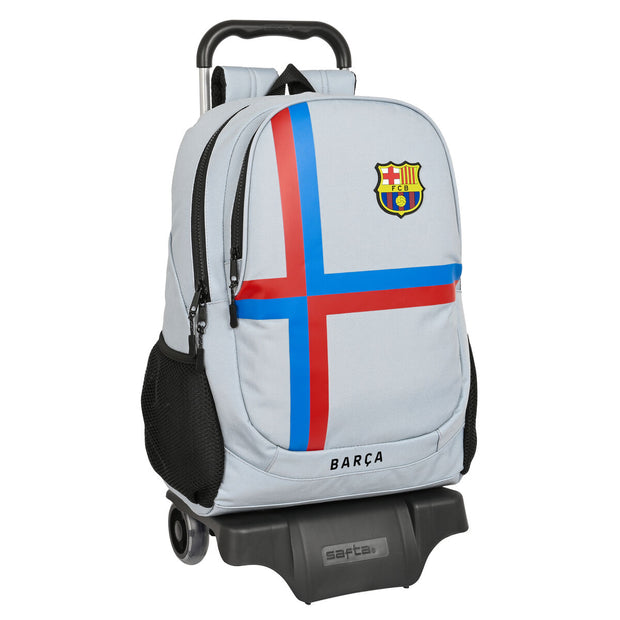 School Rucksack with Wheels F.C. Barcelona Grey (32 x 44 x 16 cm)