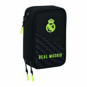 Triple Pencil Case Real Madrid C.F. Black (12.5 x 20.5 x 6 cm) (41 Pieces)