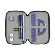 Triple Pencil Case Real Madrid C.F. Black (12.5 x 20.5 x 6 cm) (41 Pieces)