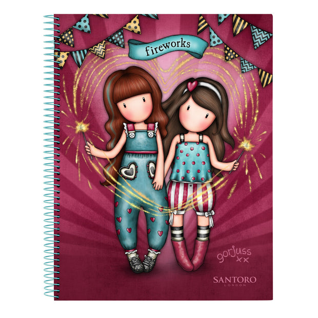 Notebook Gorjuss Fireworks Maroon A4