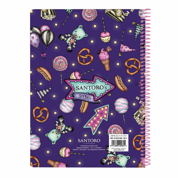 Notebook Gorjuss Up and away Purple A5