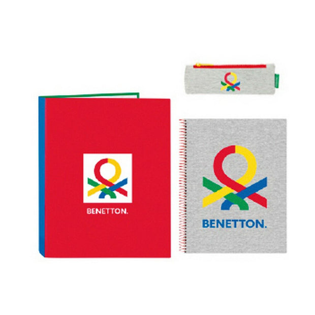 Stationery Set Benetton Pop 3 Pieces Grey