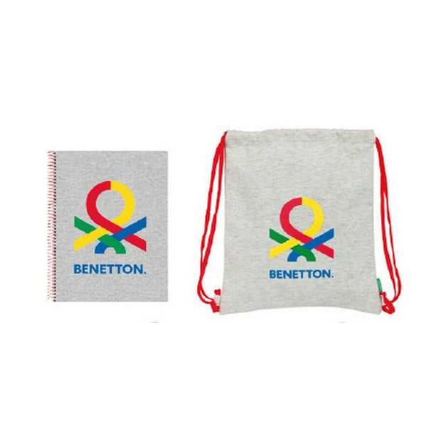 Stationery Set Benetton Pop 2 Pieces Grey