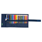 School Case with Accessories Benetton Love Navy Blue (27 Pieces) (7 x 20 x 7 cm)