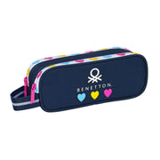 Double Carry-all Benetton Love Navy Blue (21 x 8 x 6 cm)