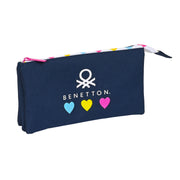 Triple Carry-all Benetton Love Navy Blue (22 x 12 x 3 cm)