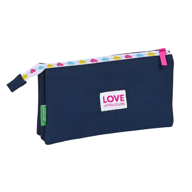 Triple Carry-all Benetton Love Navy Blue (22 x 12 x 3 cm)