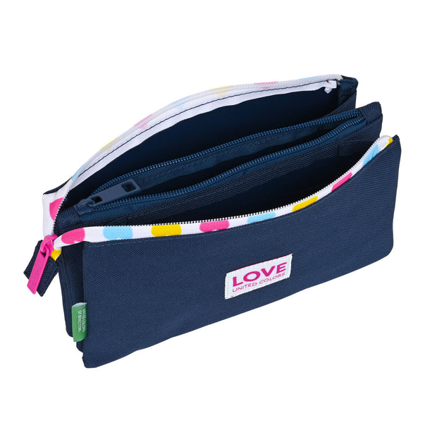 Triple Carry-all Benetton Love Navy Blue (22 x 12 x 3 cm)