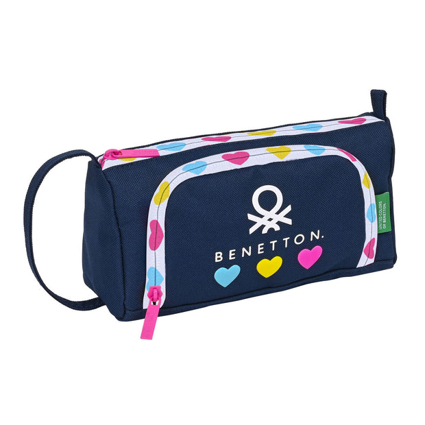 School Case with Accessories Benetton Love Navy Blue (20 x 11 x 8.5 cm) (32 Pieces)