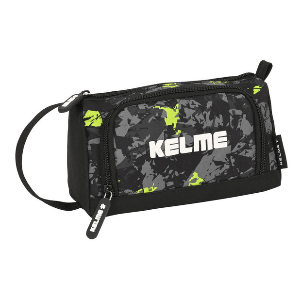 School Case with Accessories Kelme Jungle Black Grey Lime (20 x 11 x 8.5 cm) (32 Pieces)