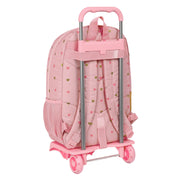 School Rucksack with Wheels Glow Lab Hearts Pink (30 x 46 x 14 cm)