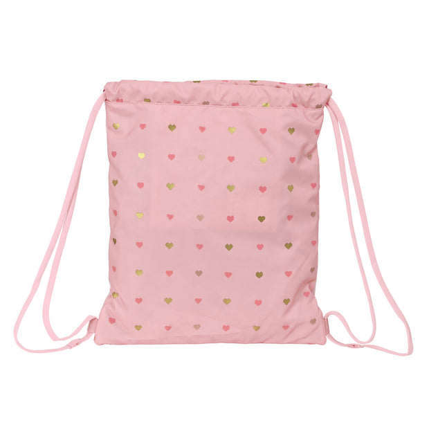 Backpack with Strings Glow Lab Hearts Pink (35 x 40 x 1 cm)