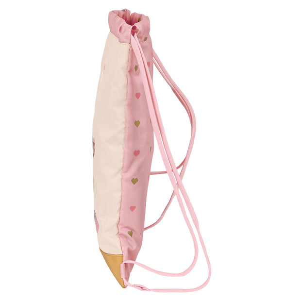 Backpack with Strings Glow Lab Hearts Pink (35 x 40 x 1 cm)
