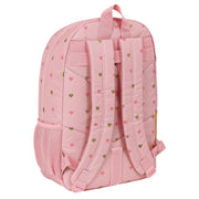 School Bag Glow Lab Hearts Pink (30 x 46 x 14 cm)