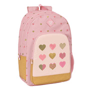 School Bag Glow Lab Hearts Pink (30 x 46 x 14 cm)