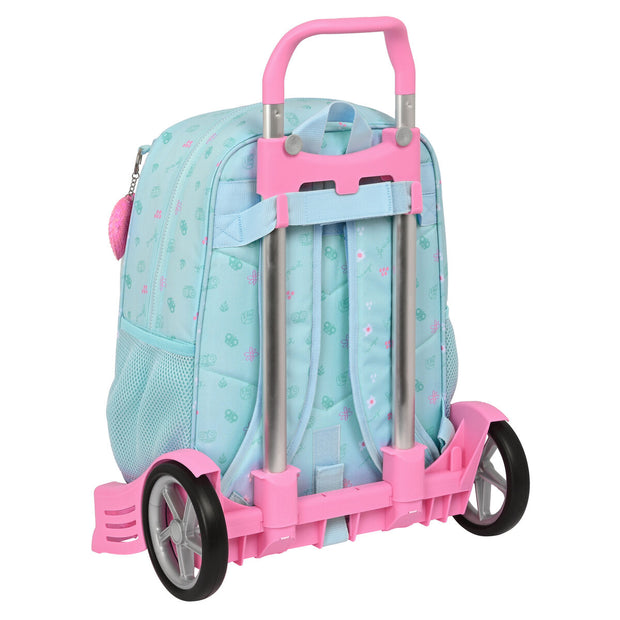 School Rucksack with Wheels Glow Lab Cute doll Light Blue (31 x 41 x 14 cm)