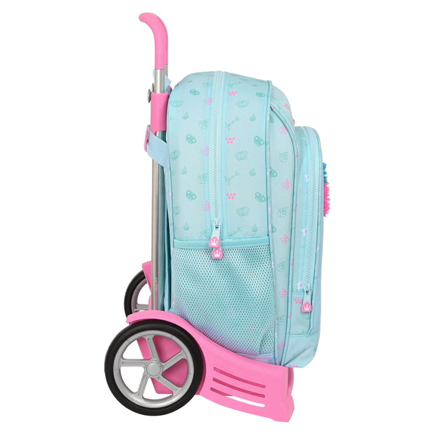 School Rucksack with Wheels Glow Lab Cute doll Light Blue (31 x 41 x 14 cm)