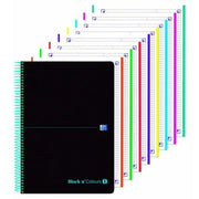 Notebook Oxford European Book Black & Colours Black A4 5 Units